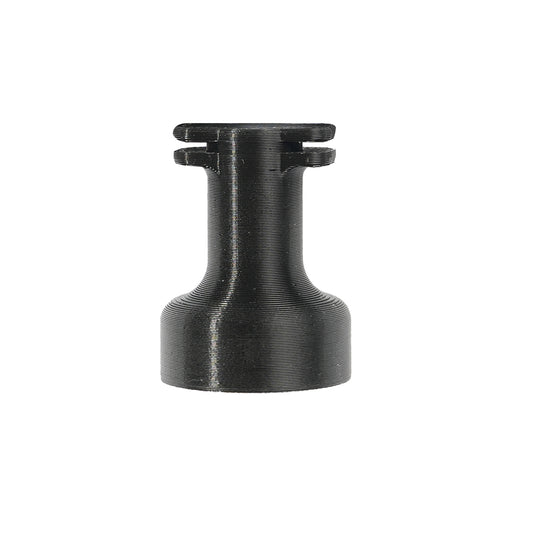 Handheld Support TPU Bracket, Black TPU handheld support bracket with flared base and top mounting lip, 3D-printed texture
