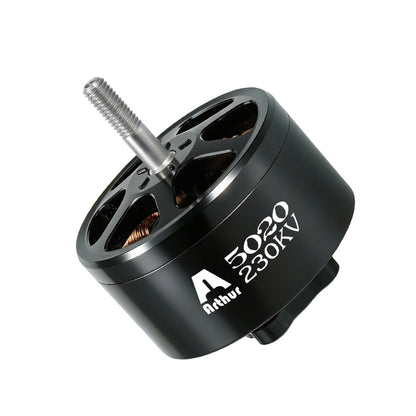 Flashhobby A5020 230KV brushless motor with black housing, vented bell, and threaded prop shaft