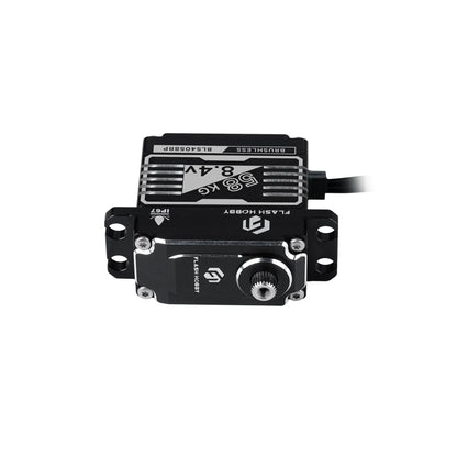 Flashhobby BLS4058RP Servo, Flashhobby BLS4058RP brushless RC servo with metal case, mounting tabs, and 58kg 8.4V label