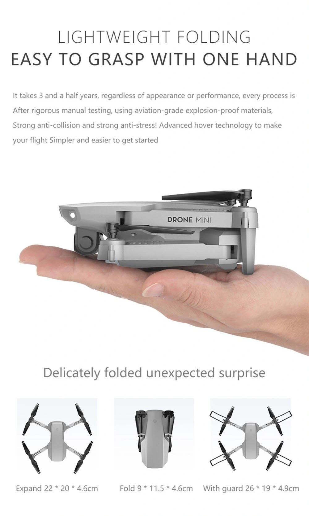 E88 Drone WiFi Fpv Mini Drone with Dual 4K HD Camera Wide-Angle Lens Mini Drone 9 E88 Drone, lightweight folding easy to grasp with one hand it takes 3 and a