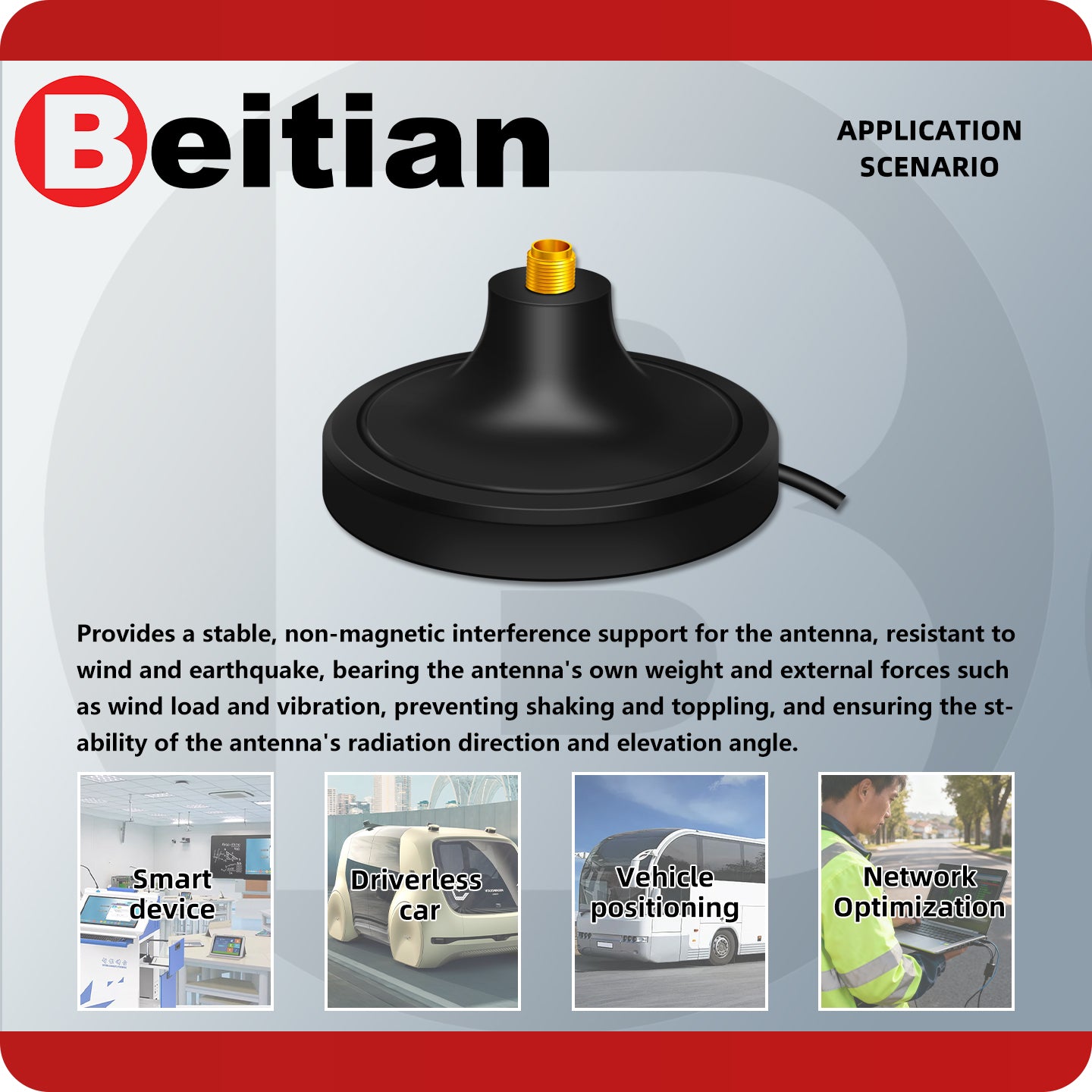 Beitian RTK GNSS Helixcal Antenna Helical Antenna with Magnetic Base SMA-J BT-M61AJ3
