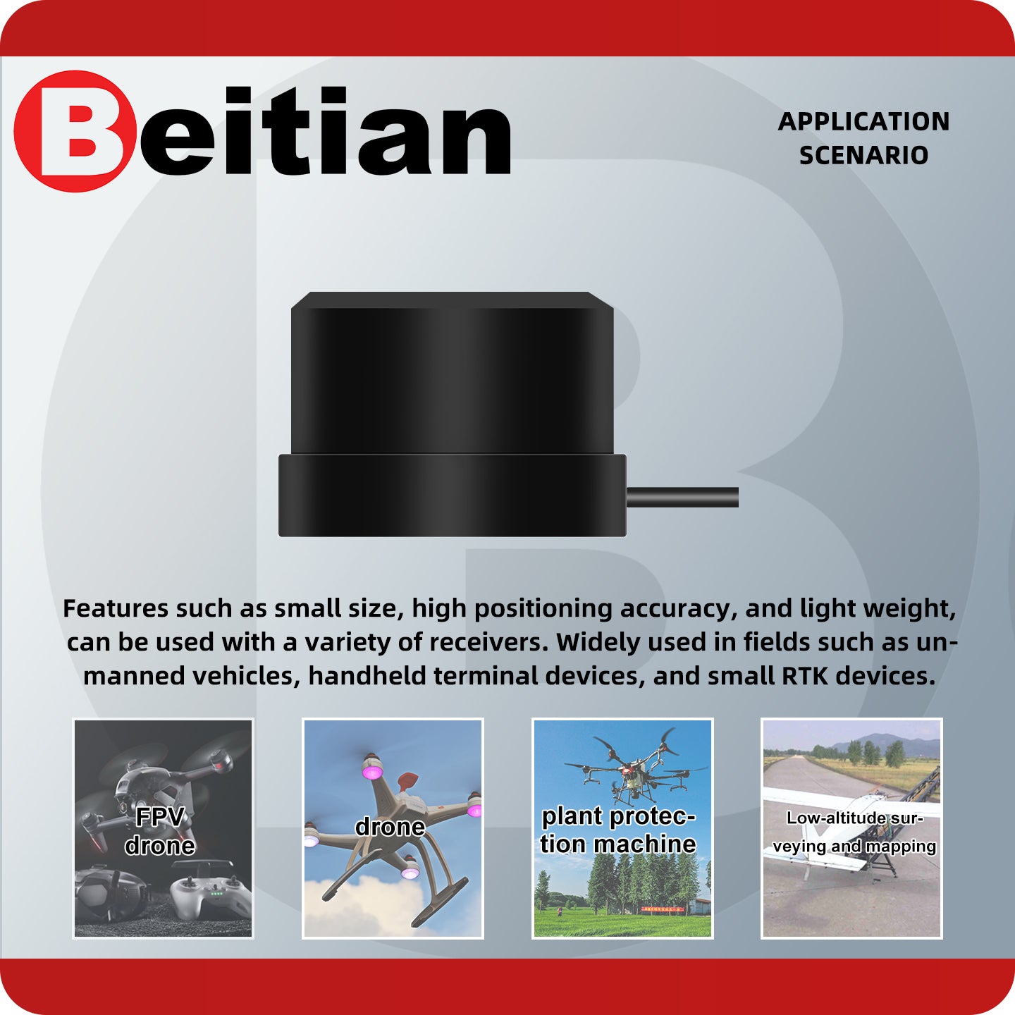 Beitian Autopilot Drone Positioning Helical Antenna GNSS GPS GLONASS Galileo BeiDou BT-502