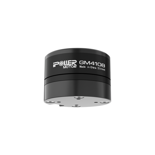 iFlight GM4108H-120T Gimbal Motor, iFlight GM4108 gimbal motor in black cylindrical housing with labeled body and multi-hole mounting base