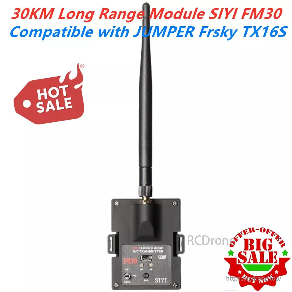 30KM Long Range SIYI FM30 Radio Module - with Datalink Telemetry Bluetooth Receiver OpenTX Racing Drones 2.4G FM30 Transmitter