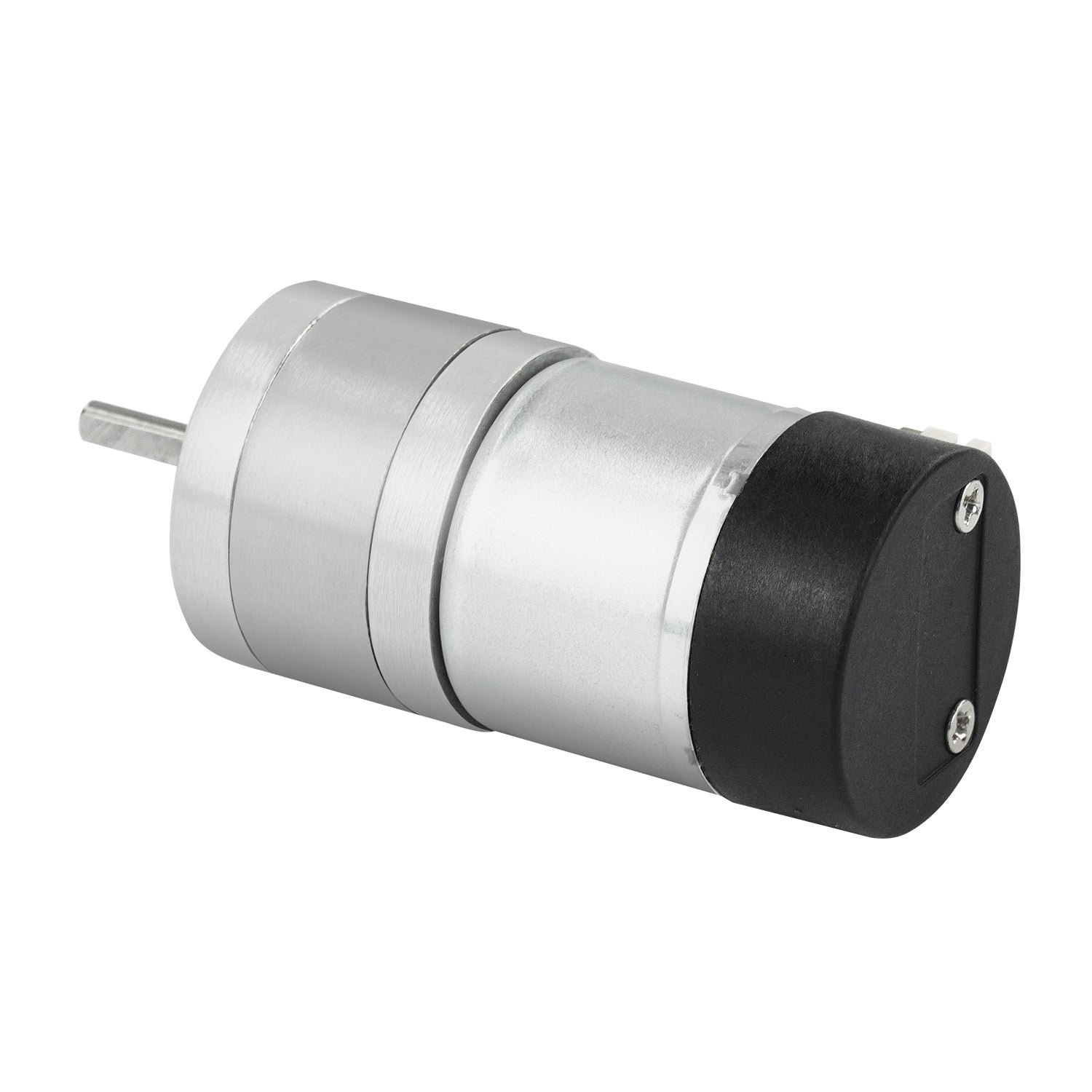 Yahboom MD310Z20 7.4V DC gear motor, angled view with D-shaft output and rear end cap