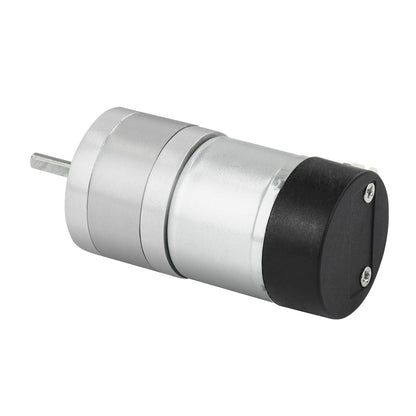 Yahboom MD310Z20 7.4V DC gear motor, angled view with D-shaft output and rear end cap