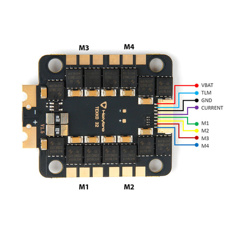 ESC telemetry Supported Onboard analog current sensor No output BEC BL