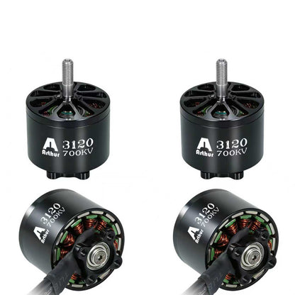Flashhobby A3120 700KV brushless motor with black housing, threaded shaft, and visible copper windings