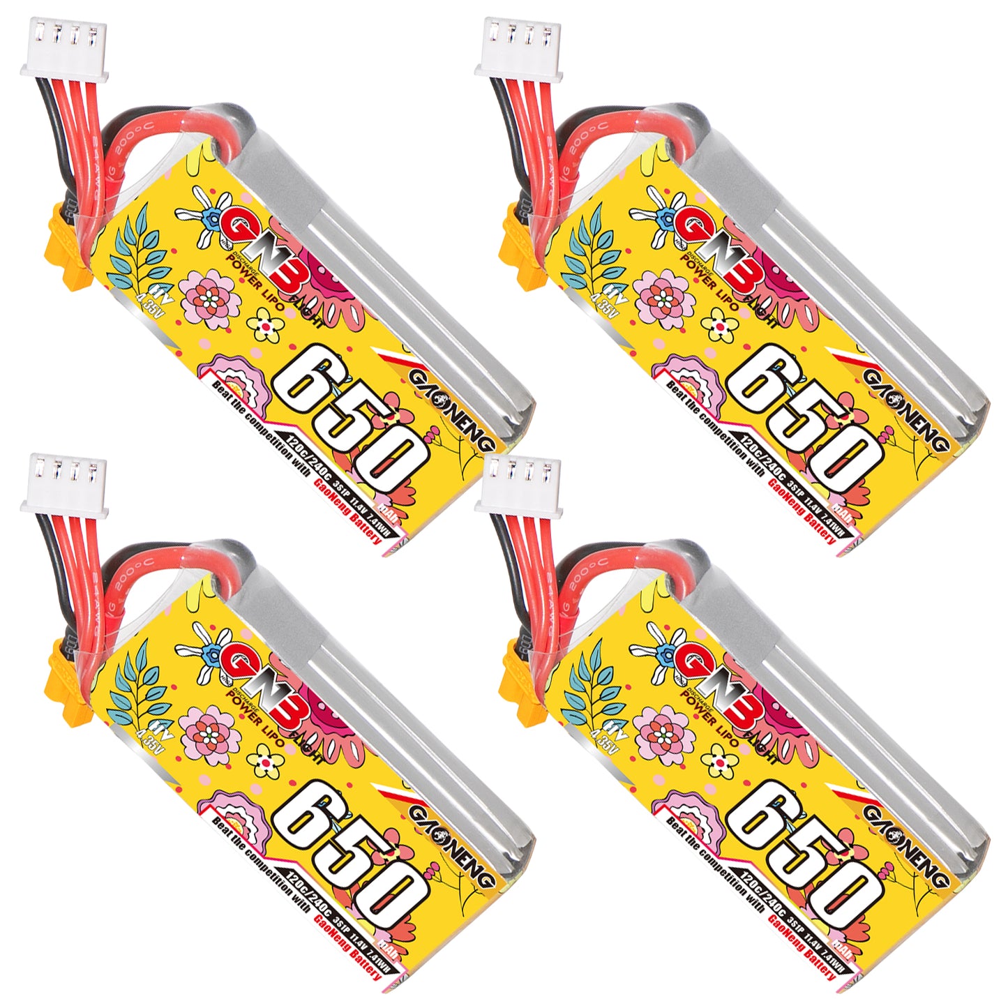 GAONENG GNB6503S120AHV LiHV 3S 11.4V 650mAh 120C XT30 LiPo Battery for 90–130mm FPV Drones