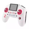 White HelloRadioSky V12 radio transmitter front view with red gimbals and screen