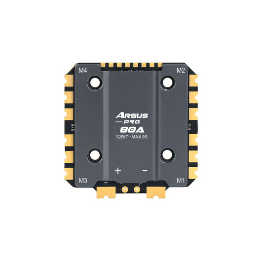 Axisflying ARGUS PRO 80A ESC, 4–8S LiPo, BLHeli32/Bluejay, 32‑bit or 8‑bit, aluminum heat dissipation, 90A burst