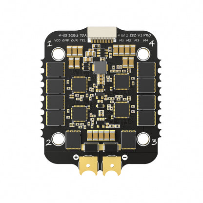 BrotherHobby Returner V1 PRO 4-in-1 70A ESC board with 4-8S 32bit marking, motor pads and VCC/GND/TEL pins