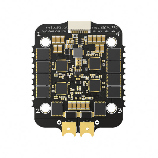 BrotherHobby Returner V1 PRO 4-in-1 70A ESC board with 4-8S 32bit marking, motor pads and VCC/GND/TEL pins