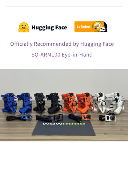 Hugging Face recommends SO-ARM100 Eye-in-Hand robotic arm kit.
