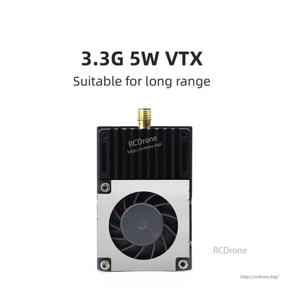 3.3G 5W SMA VTX Video Transmitter 3060-3500MHz 64CH IRC Tramp PIT/300mW/1W/3W/5W 2-8S