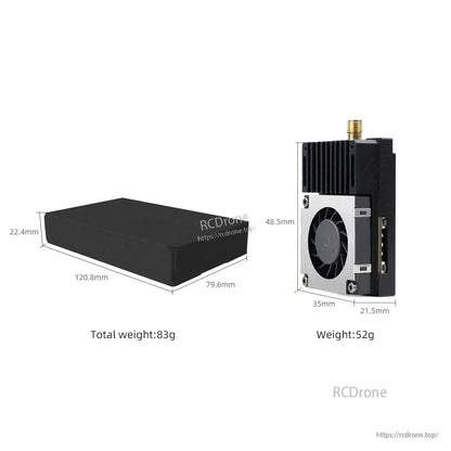 3.3G 5W SMA VTX Video Transmitter 3060-3500MHz 64CH IRC Tramp PIT/300mW/1W/3W/5W 2-8S