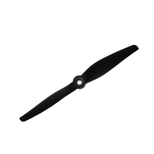 HQProp Thin Electric Propeller, black two-blade prop with center hub on white background