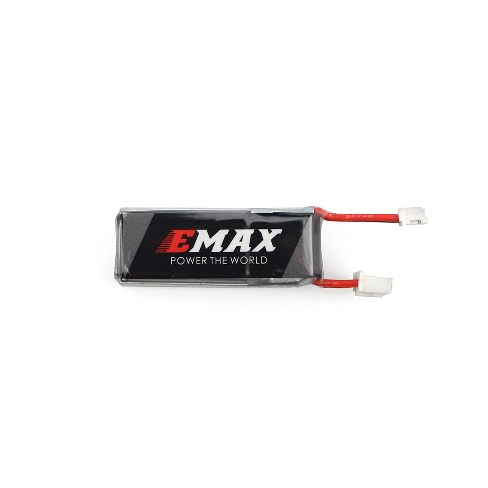 Emax 350mAh 2S 7.6V 70C HV LiPo battery pack with red leads and white PH2.0 connectors