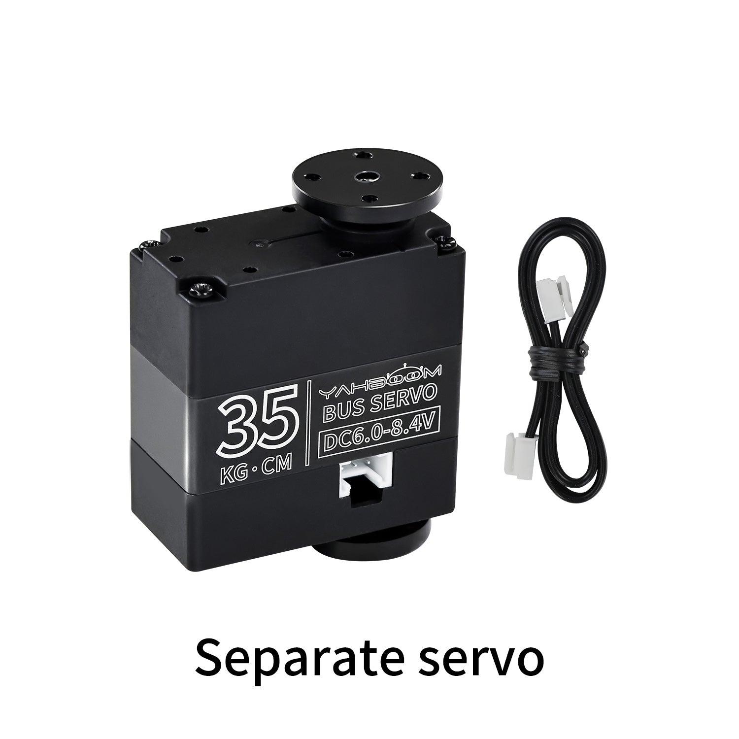 Yahboom 35KG·CM bus servo shown with included 3-pin connection cable (separate servo)