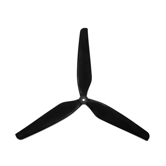 HQProp 13X6.5X3 3-blade propeller in black, top view with three blades and center hub