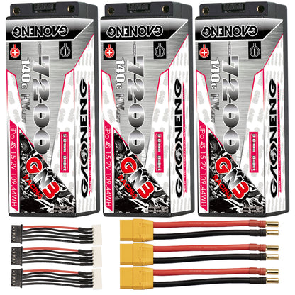 GAONENG GNB LiHV 4S 15.2V 7200mAh 140C 5mm Bullet Hard Case LiPo Battery (ROAR Approved)
