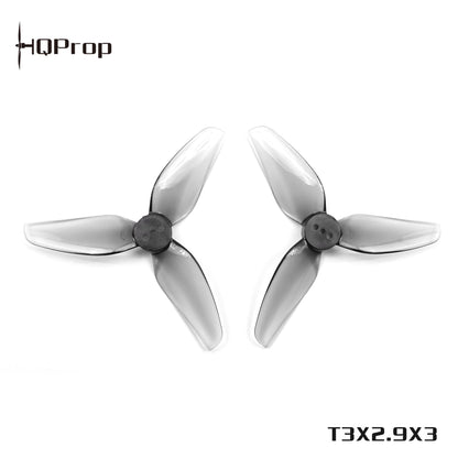HQProp T3X2.9X3 propellers with HQProp logo and model text, two 3-blade grey props