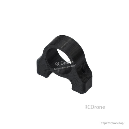 Black 3D-printed FPV drone mount bracket with a circular clamp opening for securing a GPS or antenna
