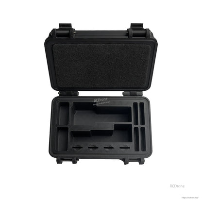 Open black storage box with foam insert compartments for Flywoo Naked GoPro Action Camera and accessories