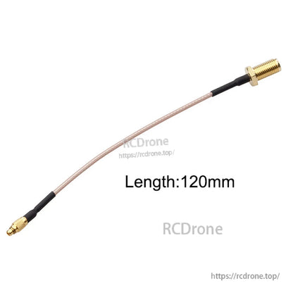 120mm MMCX to SMA female bulkhead FPV antenna extension cable with coax pigtail and gold connectors