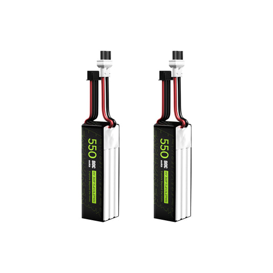 2PCS Flywoo Explorer Batterie 550mAh LiHV 3S 80C (Flywoo XT30UP)