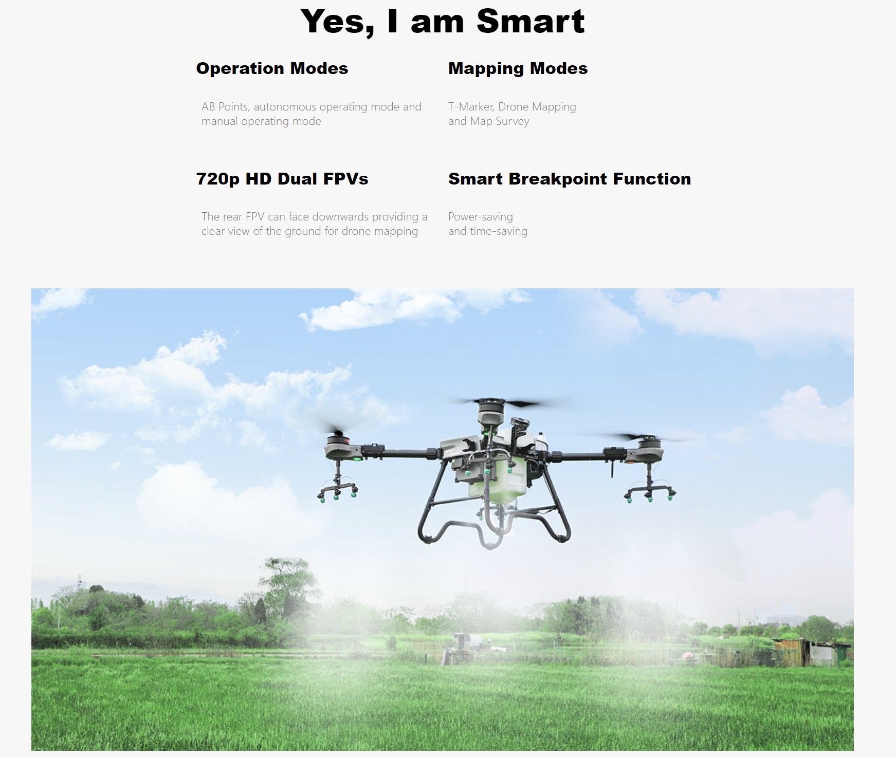 TopXGun FP300 Agriculture Drone, Autonomous and manual operation modes, plus high-def cameras and advanced features.