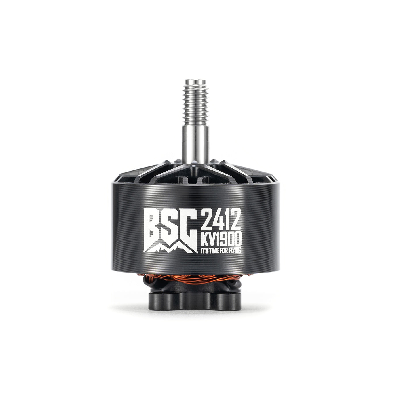 MAD BSC2412 V1.0 1900KV brushless FPV drone motor with black can, top shaft, and BSC2412 KV1900 marking
