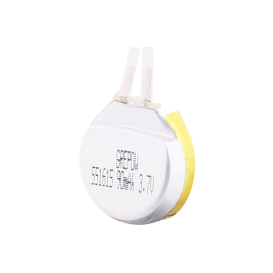 Grepow 5516015 3.7V 90mAh 1S1P LiPo Battery, Grepow 5516015 round 3.7V LiPo battery with two solder tabs and 5516 marking on the face