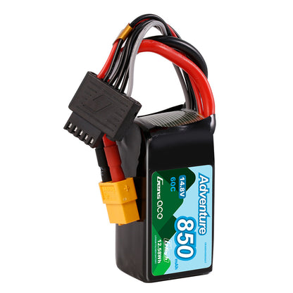 Batería Gens ace Adventure 850mAh 4S 14.8V 60C LiPo con conector XT60, G-Tech-5P Balance