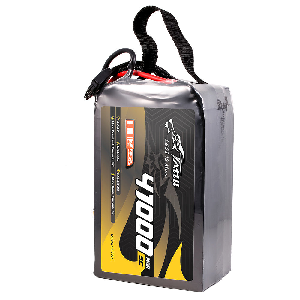 Tattu UHV 41000mAh 12S1P 47.4V 5C LiPo Battery, Tattu UHV 41000mAh 12S LiPo battery pack, 47.4V 4.45V/cell, with carry strap and QS8 plug