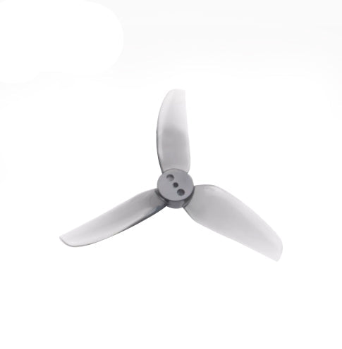 HQProp TR 2.5*2.5*3 grey 3-blade propeller, single top view with three-hole hub