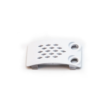 SKYZONE SKY04X Bay Cover vented plate with two circular cutouts, angled view in white finish