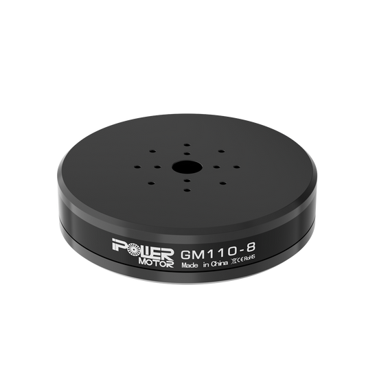 iFlight GM110-8 brushless direct-drive gimbal motor with round black housing and multi-hole mounting plate