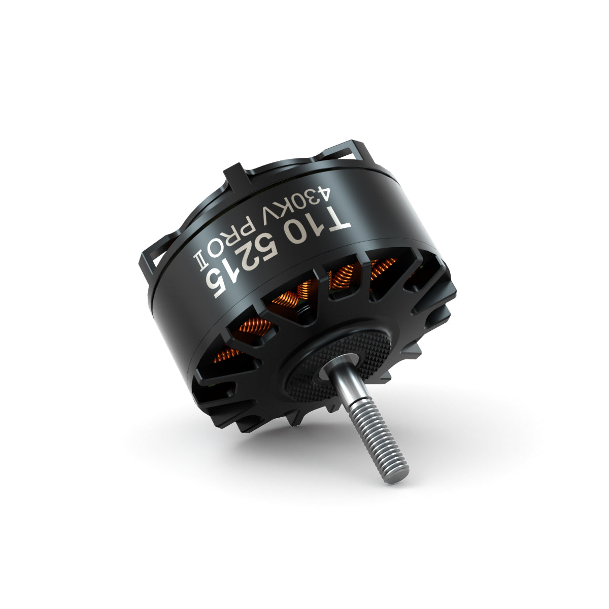 BrotherHobby Tornado T10 5215 Pro II 430KV brushless motor with black housing, visible copper windings and threaded shaft