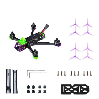 Axisflying MANTA5 SE DeadCat-DC Frame + Stack + Motor + Props Kit with DJI O4 Pro Air Unit, Argus F722 & 60A ESC