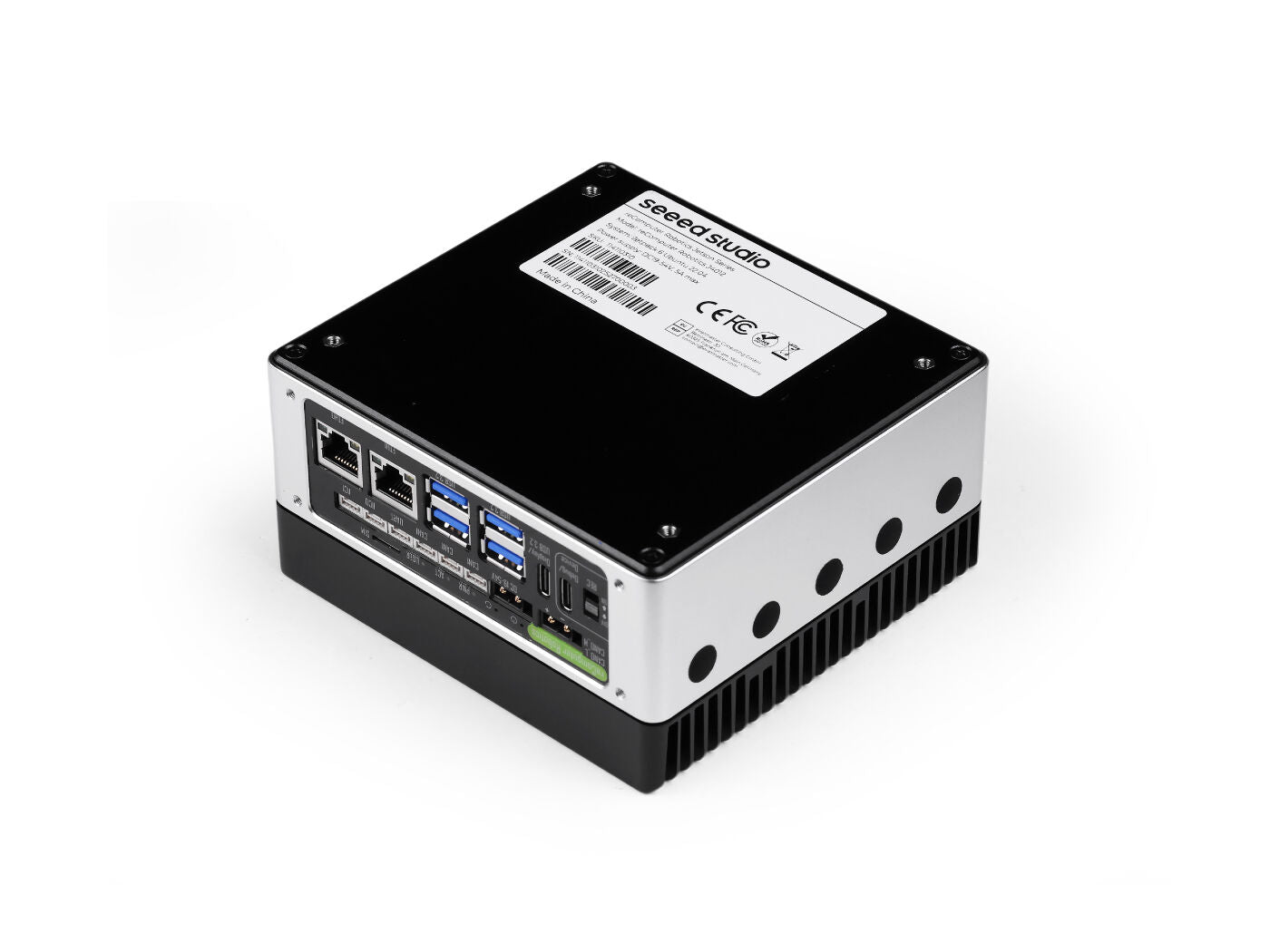 reComputer Robotics J4011 NVR Server, Jetson Orin NX Super 8GB, 117 TOPS, dual RJ45 GbE, 6x USB 3.2, JetPack 6.2