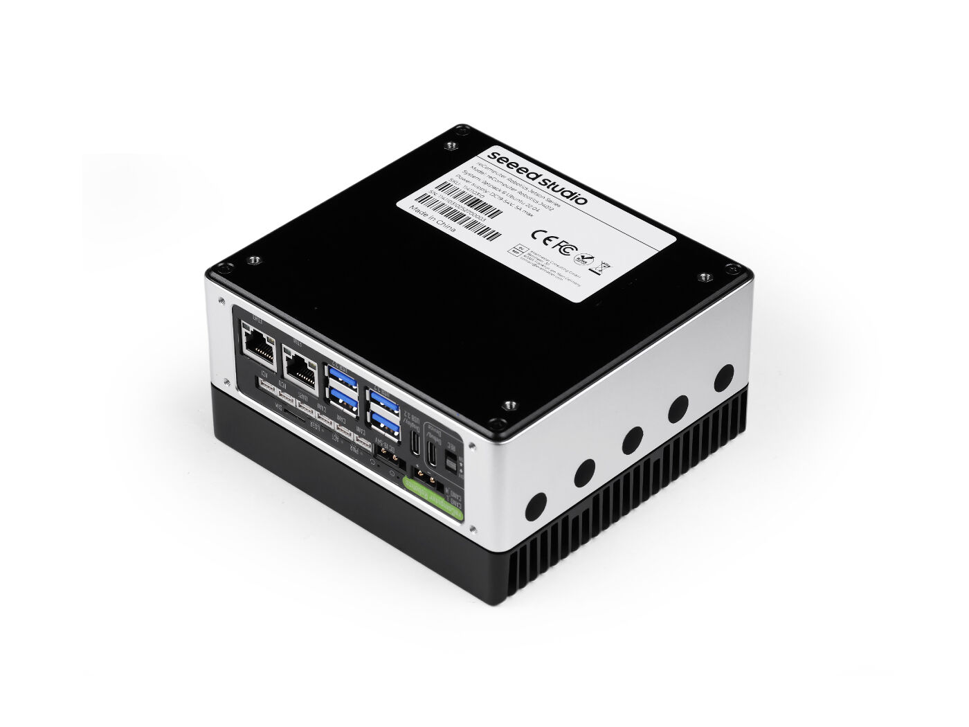 reComputer Robotics J4012 Edge AI Computer with Jetson Orin NX Super 16GB, 157 TOPS, 6x USB 3.2, Dual GbE, CAN, 19–54V