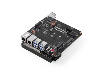 reComputer Robotics J401 Carrier Board features 6x USB 3.2, dual GbE, M.2 B/E/M slots, JetPack 6.2, CE and RoHS compliance, from Seed Studio.