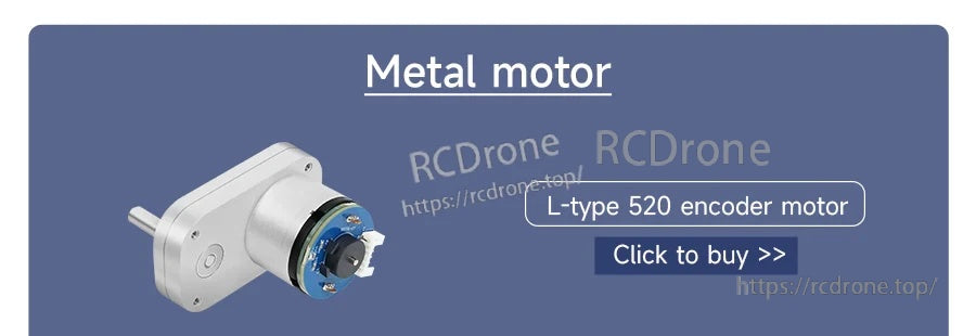 Metal gearmotor example labeled L-type 520 encoder motor