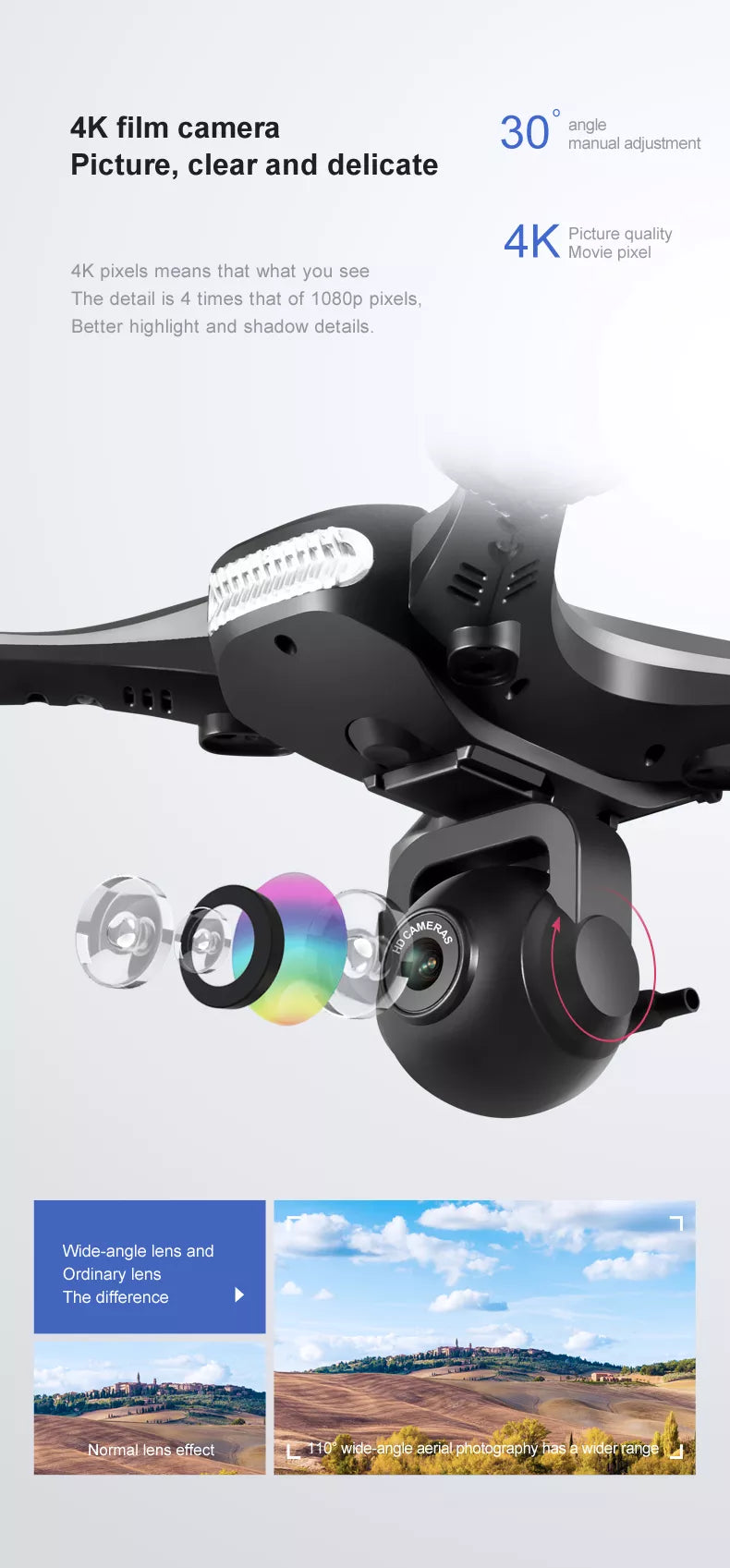 JCRC JC801 Mini Drone with 4K Dual HD Camera 2000mAh 25Minutes UAV Quadcopter Mini Drone 10 JCRC JC801 Mini Drone, JCRC JC801 Mini Dr