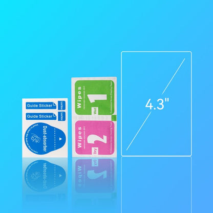 4.3-inch screen protector set with wet/dry wipes, dust absorber and guide stickers for radio transmitter