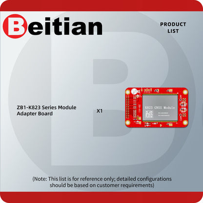 Product list graphic showing ZB1-K823 series module adapter board quantity x1