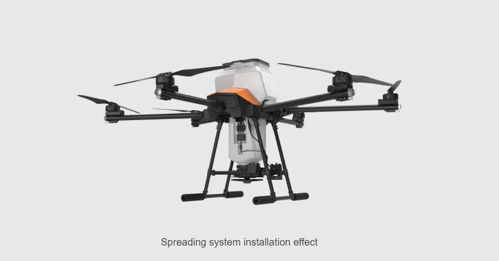 EFT G420 20L Agriculture Drone - 4-Axis 20L 20KG Agriculture Spray Spread Drone Compact with Hobbywing X9 PLUS Motor, JIYI K++ FC, Skydroid H12 30 EFT G420 20L Agriculture Drone, Spreading system installation