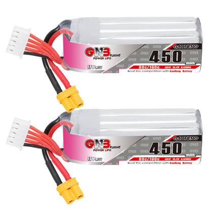 GAONENG GNB LiHV 4S 15.2V 450mAh 80C XT30 LiPo Battery Long Type