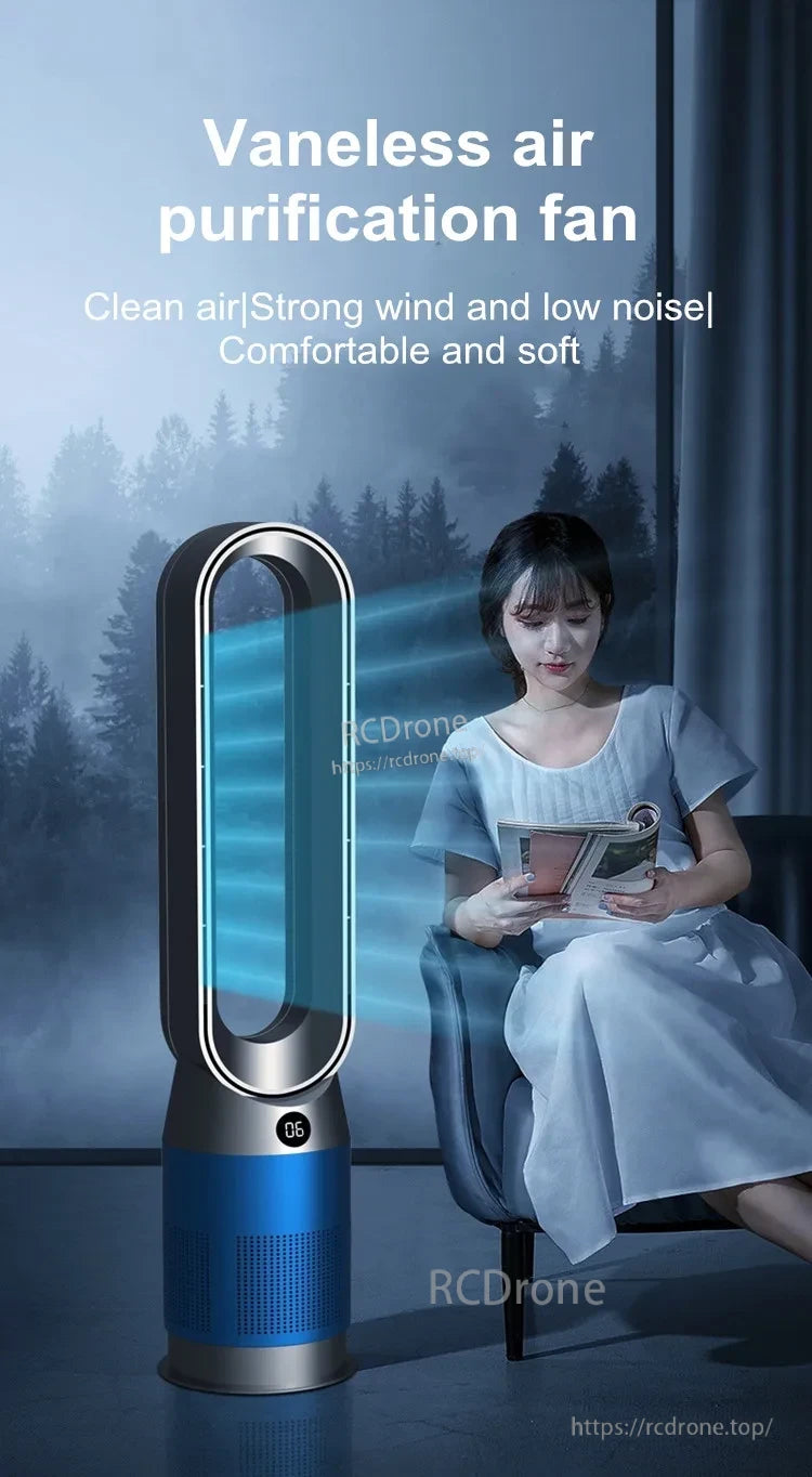42 Inch 220V Bladeless Fan Dual-Purpose Cooling And Heating Home Silent Heater Quick Air Circulation And Purification Tower
